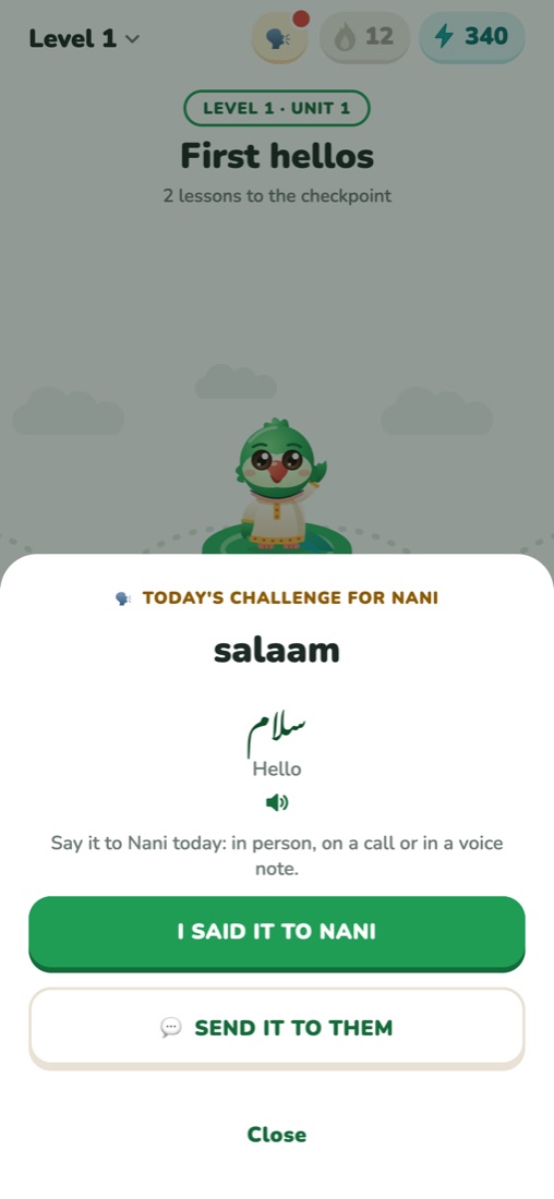 Today's challenge: say salaam to Nani